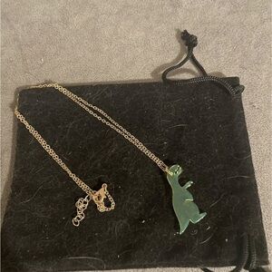 Dinosaur Pendant Necklace with Gold Chain
